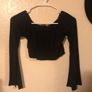 Off the shoulder flare crop top